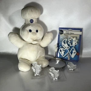 Lote cortador de galletas accesorios de cocina marionetas de peluche vintage Pillsbury Doughboy - Imagen 1 de 10