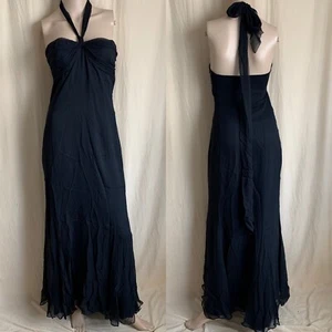 Last Call! Elie Tahari black silk chiffon formal gown - Picture 1 of 12