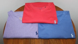 POLO RALPH LAUREN BOYS T-SHIRT 100% COTTON V-NECK VARIETY SIZE M (10-12) - Picture 1 of 12