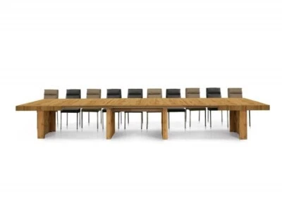 Extendable Table With Knotted Oak And 5 Or 6 Extensions – Up To 480 Cm - Image 1 of 4