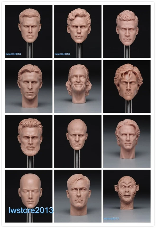 1:6 Girl Man Head Sculpt Carved For 12inch Female Male Action Figure Body Toys - Image 1 of 1