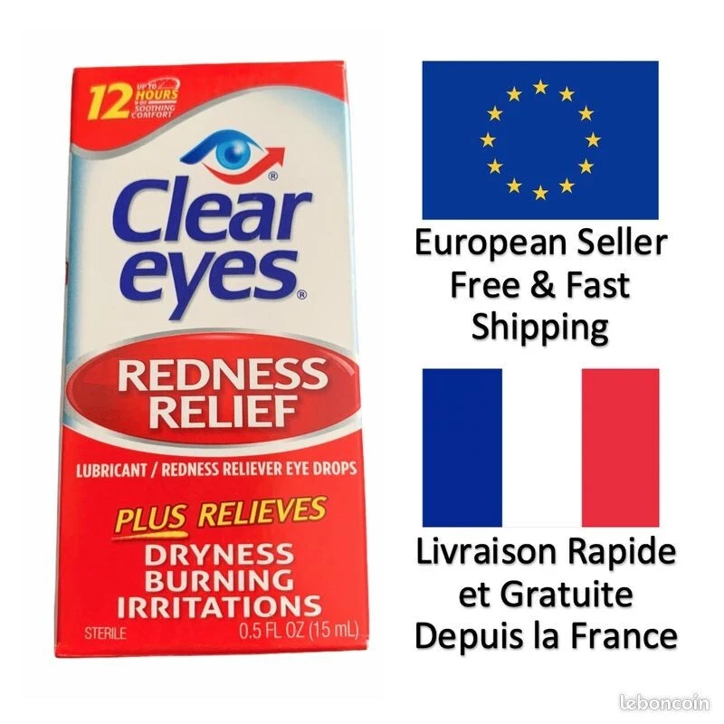 Clear Eyes Soulagement maximal des rougeurs 15 ML Lubrifiant/gouttes pour yeux