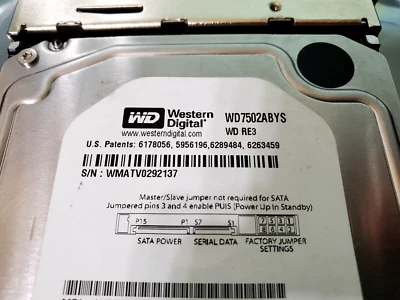 Western Digital WD - WD7502ABYS, WD RE3, 750GB HDD, 7200RPM, SATA, with tray - Image 1 of 4