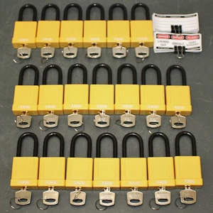 (20) Abus Lockout Padlock 74/40 KD YELLOW, Keyed Different, Plastic Covered - Picture 1 of 5
