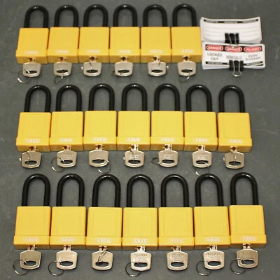 (20) Abus Lockout Padlock 74/40 KD YELLOW, Keyed Different, Plastic Covered - Image 1 of 4