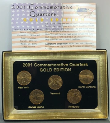 2001 ~ 50 States Commemorative Quarters ~ Gold Edition Set - Image 1 of 4