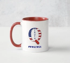Q Mug Q Truth Patriotic American Flag Red Pill Mug - Original Design - Picture 1 of 2