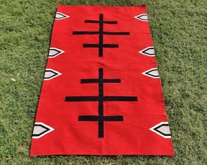 5x8 Wool Navajo Rug Southwest Pattern Housewarming Area Rug Native Wool Rug - Picture 1 of 12