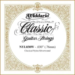 D'Addario NYL030W Silver-plated Copper Classical Guitar Single String, .030 - Picture 1 of 1