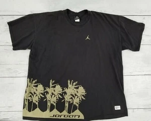 Vintage Jordan Retro Nike Men's Black Palm Tree Short Sleeve Tee-Shirt Size 3XL - Picture 1 of 9