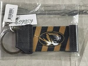 MU Mizzou Missouri Tigers Striped Keychain Leather Licensed College Football - Picture 1 of 4