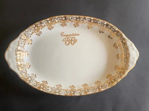 ROYAL ALBERT ENGLAND 50TH ANNIVERSARY Golden Regal Tray 8 1/2” Wide - Bild 1 von 3