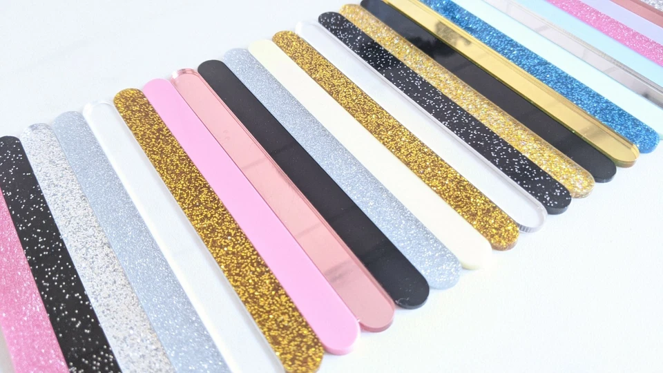 10 palos de acrílico paletas paletas pastel espejo brillo mega anuncio Foto 1 de 1