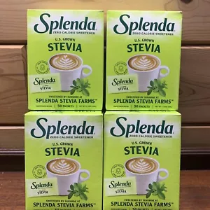 4 SPLENDA Stevia Zero Calorie Sweetener Sugar Substitute Packets 50 (200 Total) - Picture 1 of 4