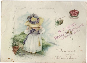 Antigua guirnalda de estufas de publicidad victoriana Michigan Stove Co - Imagen 1 de 2