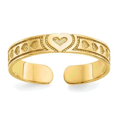 10K Gold Heart Toe Ring Jewelry - Изображение 1 из 4