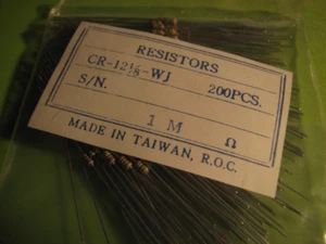 200qty 1M Ohm 5% resistor 1/8W NOS - Picture 1 of 1