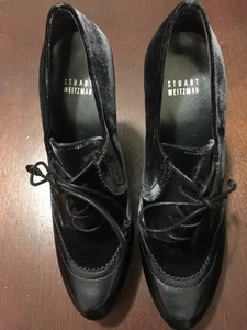 Stuart Weitzman Damen neue schwarze Leder Pumps Stiefel 8M - Bild 1 von 10