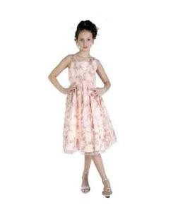 Christian Siriano A-line Dress with 3D Floral Embroidery Big Girls 10 Blush Zip~ - Picture 1 of 16