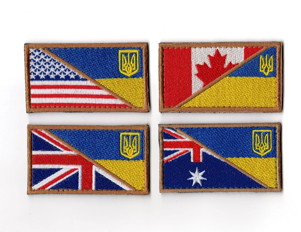 USA Canada Great Britain Australia/Ukraine Military Army Patch | US AU CA Tryzub - Image 1 of 1