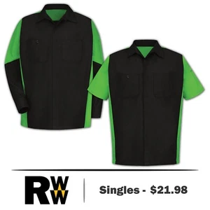 Camisa de cuerda roja técnico automotriz mecánico uniforme de trabajo industrial #A - Imagen 1 de 23