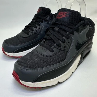 Nike Air Max 90 Anthracite Team Red size 5Y Nike Air Max 90 Shoes black burgundy - Image 1 of 4