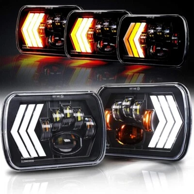 7x6" 5x7 LED Headlight Turn Signal DRL Assembly For jeep Toyota Pickup Truck - Image 1 of 4
