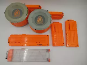 Lot of Nerf Dart Gun 35 Round Drums, 2 18 Rnd Magazines Clip N-Strike Elite Plus - Picture 1 of 6