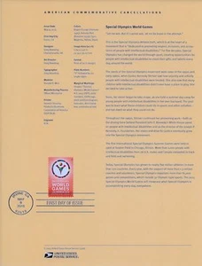 Página de recuerdo #1518 (49c) Forever Special Olympics World Games #4986 - Imagen 1 de 1