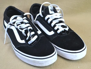 Vans Off The Wall Ward Herren Größe 9,5 M schwarz & weiß Wildleder Canvas Skateschuhe - Bild 1 von 12