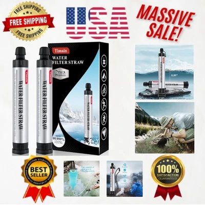 Pajitas de filtro de agua de alto caudal - Purificador de 4 etapas para camping y senderismo Foto 1 de 4