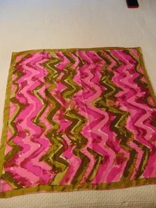 Vintage Vera Neumann Seidentuch ~ PINK - GOLD - BRAUN ~ 29" x 29" - Bild 1 von 3