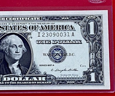 1957A  $1 Dollar Silver Certificate (Blue Seal) Block I-A , Uncirculated - Image 1 of 3