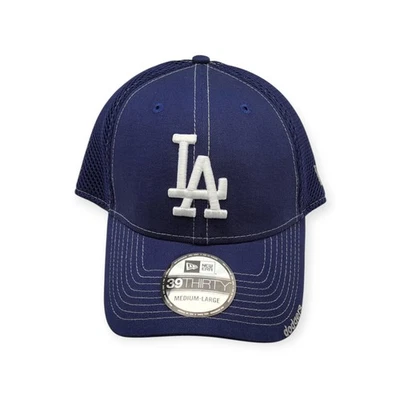 New Era Los Angeles Dodgers 39Thirty Neo Blue Fitted Hat Cap Size Medium/Large - Image 1 of 4