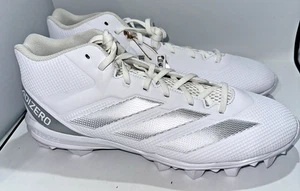 Scarpe da calcio Adidas Adizero Impact.2 modellate da uomo taglia 12 bianco/argento tacchetti - Foto 1 di 6