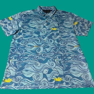 Polo William Murray uomo XL golf stampa all over giallo sottomarino - Foto 1 di 8
