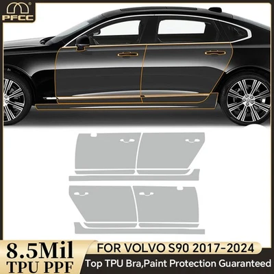 Película de protección de pintura precortada brillante transparente PPF TPU para puertas Volvo S90 2017-2024 Foto 1 de 4