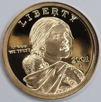 2002 S GEM PROOF DCAM NATIVE AMERICAN SACAGAWEA DOLLAR - Image 1 of 4