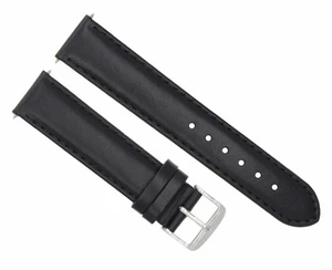 20MM SMOOTH LEATHER STRAP BAND BRACELET FOR MONTBLANC WATCH WATERPROOF BLACK - Picture 1 of 5