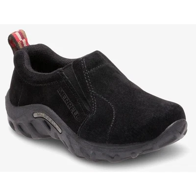Sapatos Merrell Jungle Moc preto slip on camurça brincar ao ar livre crianças jovens tamanho 6 - Imagem 1 de 4