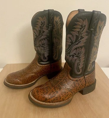 Botas de Vaquero Justin Western Para Mujer Estilo L4856 Punta Redondeada Media Pantorrilla Talla 5B Foto 1 de 4