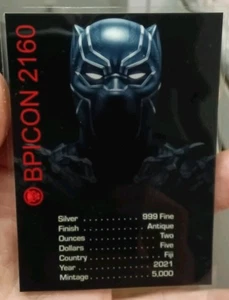 Selten! Marvel Black Panther Maske LEERKARTON & 2g Silber COA - Bild 1 von 14