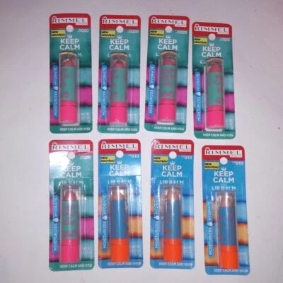 Set of 8 Rimmel Lip Balm 3 Clear 5 Pink Blush Moisturize & Hydrate New - Image 1 of 4