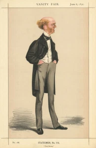 VANITY FAIR SPY CARTOON Thomas Hughes 'Tom Brown' Novelist. By Cecioni 1872 - Picture 1 of 2