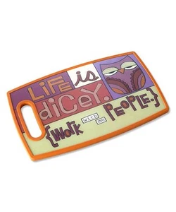 PLASTIC CUTTING BOARD THIS THING CALLED FAMILY LIFE IS DICEY 2014 JILL BROWN NEW - Picture 1 of 5