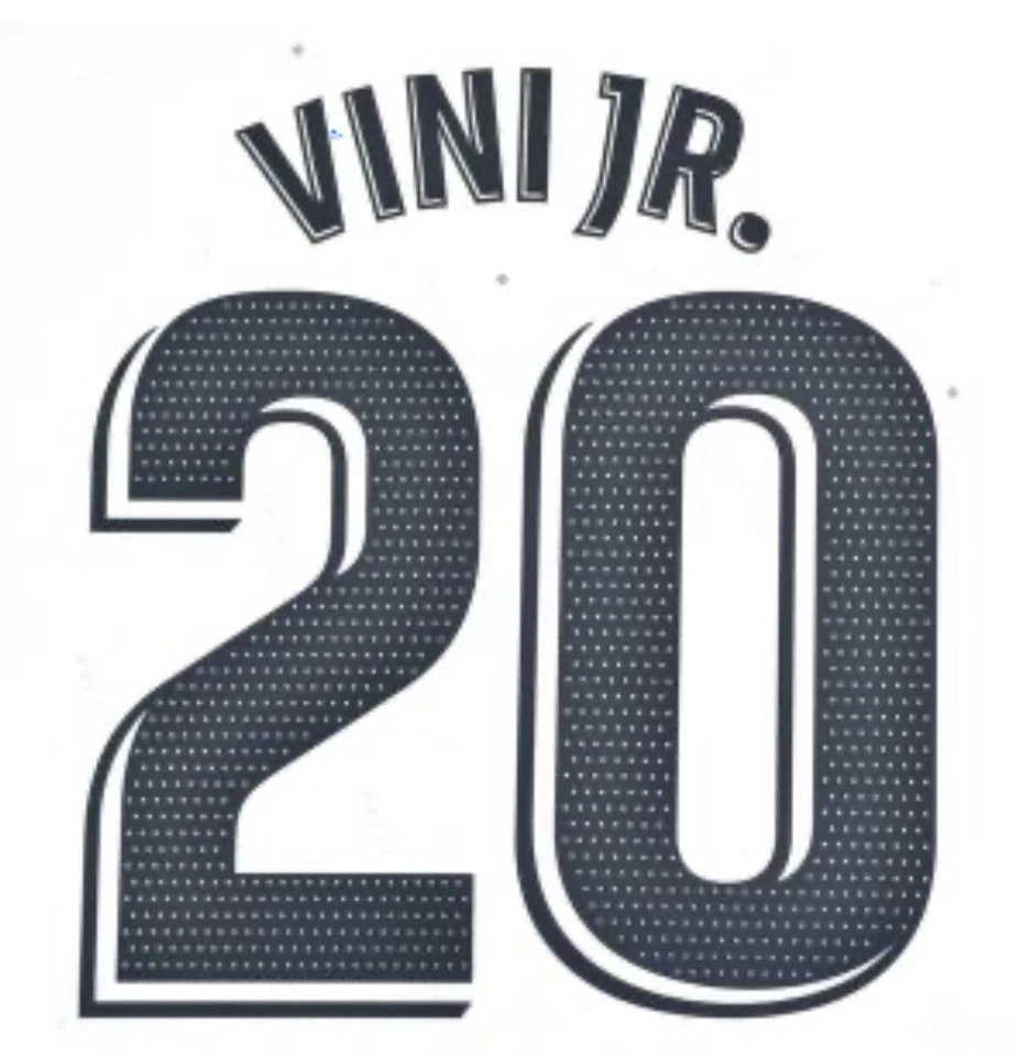 2022-23 REAL MADRID HOME NAME NUMBER SET #20 VINI JR. REPRO LA LIGA - Image 1 of 1