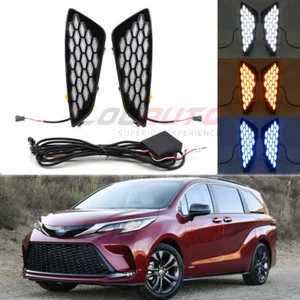 For Toyota Sienna 2021-2024 Daytime Running Light 3 Color LED DRL w Dynamic Turn - Picture 1 of 12