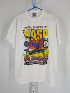 USS WASP MED CRUISE 95 26TH MARINE EXPEDITIONARY Vtg T Shirt L Graphic Military - Picture 1 of 4