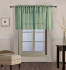 1PC SHEER STRAIGHT VALANCE WINDOW CURTAIN TOPPER SOLID COLORS 55" W X 18" L