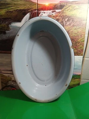 XL Vintage Lite Lavatório de Esmalte Azul Banho de Bebê 25" X 18" (DE) - Imagem 1 de 4
